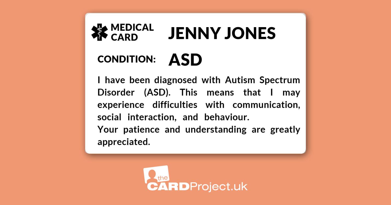 ASD Mono Medical ID Card (FRONT)